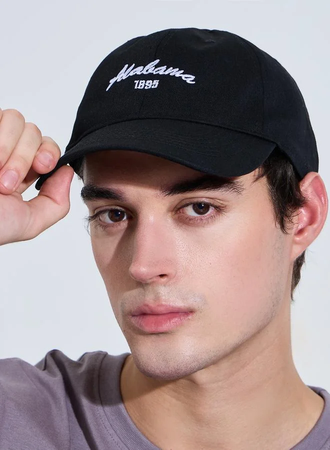 ستايلي Black Embroidered Baseball Cap