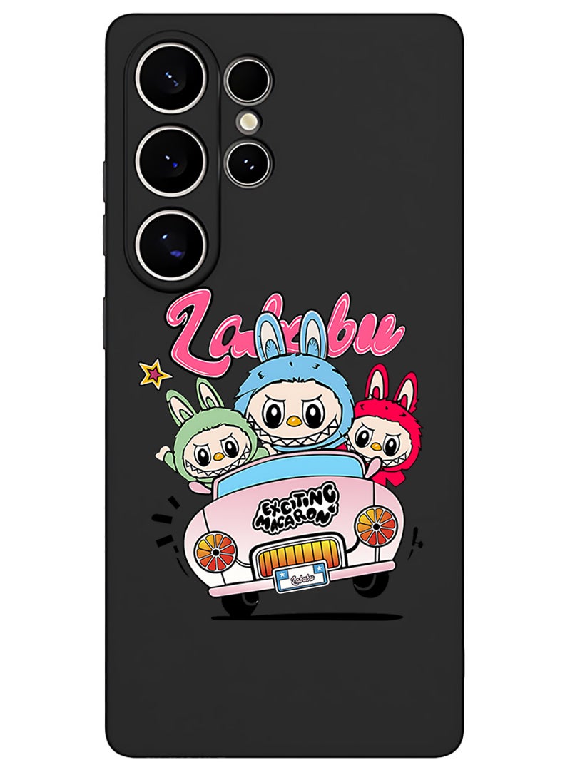 Theodor Protective Slim Fit Case Liquid Silicone Cover with Full Body Protection Anti-Scratch Shockproof Case For Samsung Galaxy S25 Ultra (Black) Labubu (1) - Image 1