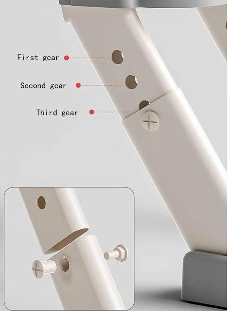 Topyich 3 in 1 Baby Potty Seat with Ladder,  Toilet Potty Training Seat For Baby With Handle Cushion，Kids Potty Chair with PVC Cushion（Grey） - Image 5