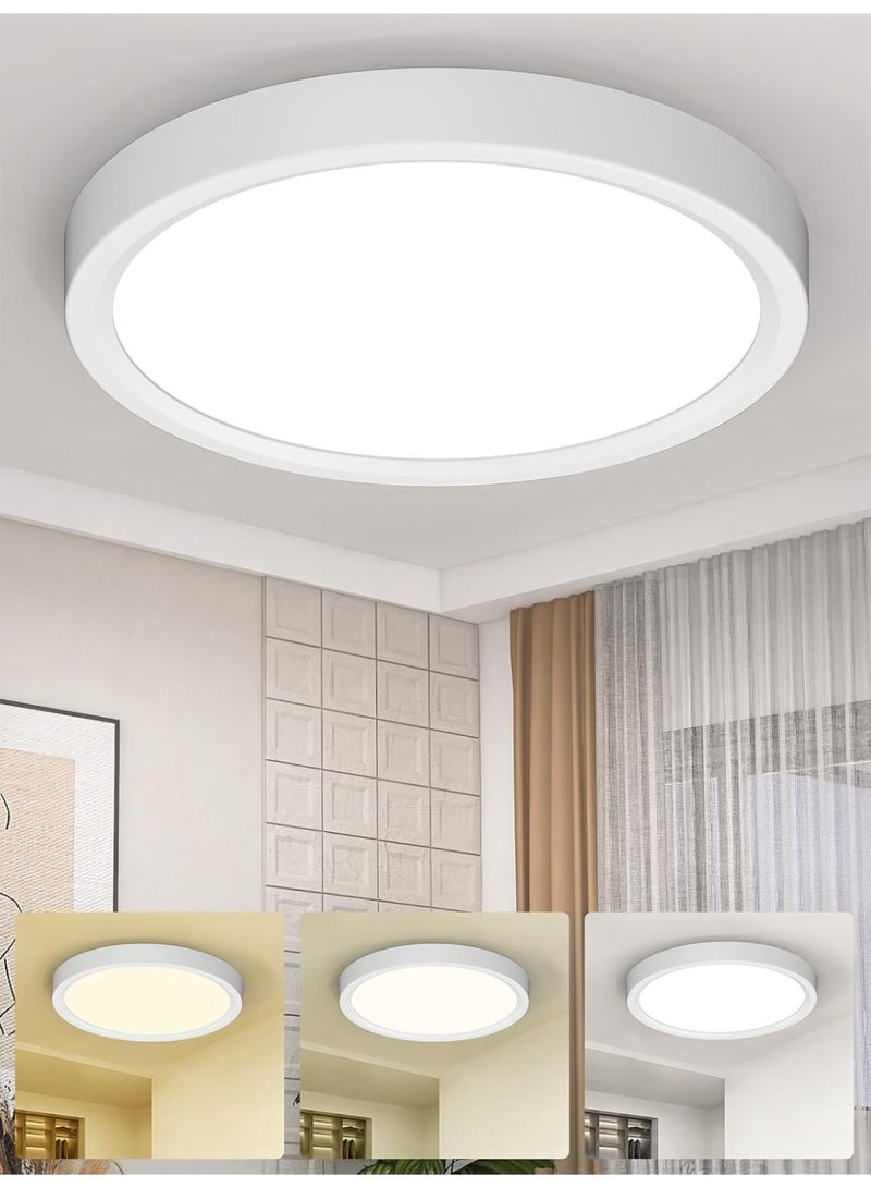 DUNISO Flush Mount Led Ceiling Light, Dimmable Ceiling Lamps, 3 Color Selectable, Modern Flat Round Kitchen Light for Bedroom, Closet Pantry, Living Room, Hallway - Image 1