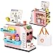 Jovow 48Piece Pretend Play Cash Register Toy Set for Kids with Water Outlet Function Calculator Shopping Bag Scanners Coffee Machine Play Food Gift for Boys and Girls Ages 3Pink - Image 3