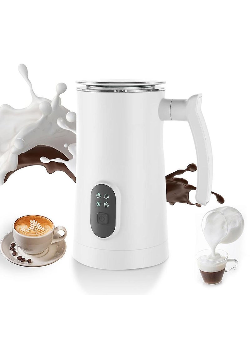 مارلا مول مخفوق الحليب للقهوة، مخفوق الحليب الكهربائي والبخار، صانع رغوة دافئة وباردة، صانع الشوكولاتة الساخنة، سخان الحليب، مخفوق قهوة 12 أونصة/350 مل للاتيه والكابتشينو والماتشا (أبيض) - Image 1