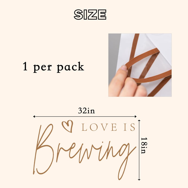 Capiont Love is Brewing Decal - Coffee Themed Bar Bridal Shower Decoration,Wedding Bridal Shower Sticker,Wedding Engagement Bride to Be Party Decal Photo Props (Love is Brewing Brown) - Image 5