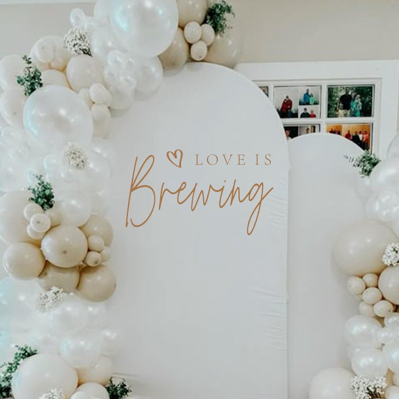 Capiont Love is Brewing Decal - Coffee Themed Bar Bridal Shower Decoration,Wedding Bridal Shower Sticker,Wedding Engagement Bride to Be Party Decal Photo Props (Love is Brewing Brown) - Image 4