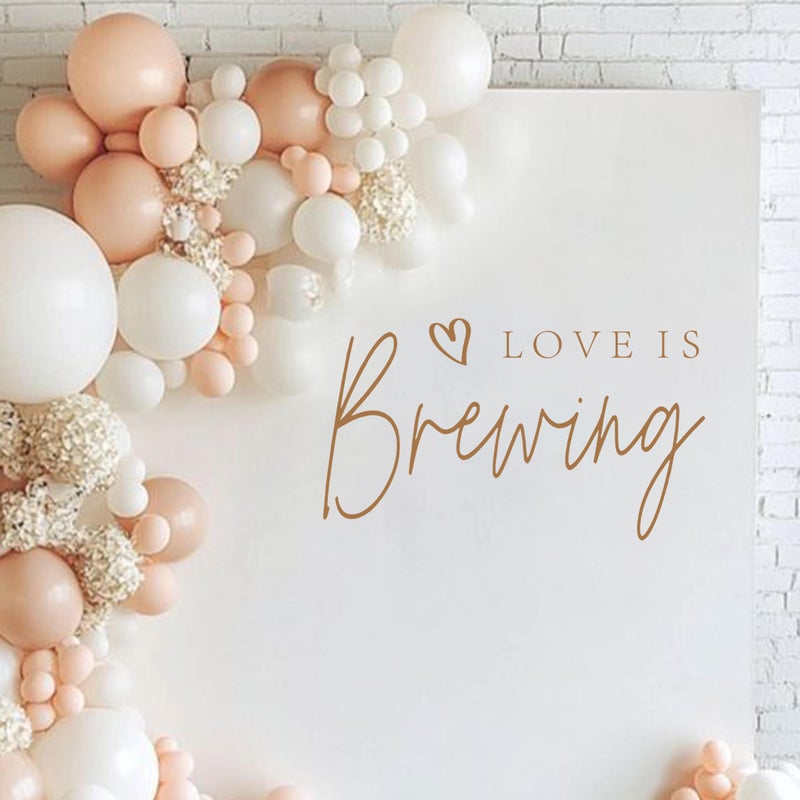 Capiont Love is Brewing Decal - Coffee Themed Bar Bridal Shower Decoration,Wedding Bridal Shower Sticker,Wedding Engagement Bride to Be Party Decal Photo Props (Love is Brewing Brown) - Image 2