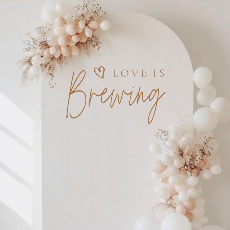 Capiont Love is Brewing Decal - Coffee Themed Bar Bridal Shower Decoration,Wedding Bridal Shower Sticker,Wedding Engagement Bride to Be Party Decal Photo Props (Love is Brewing Brown) - Image 3