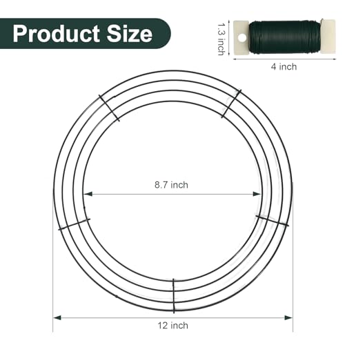 Sekcen 12 Pack 12 Inch Metal Wreath Frame Wire Wreath Form for Crafts Christmas Decoration - Image 2