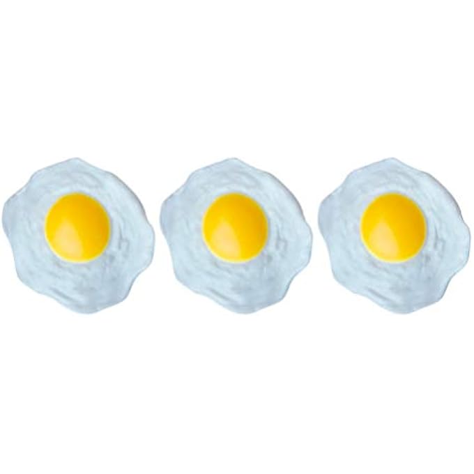 NUOBESTY 3pcs Easter Stress Toys Artificial Fried Egg Fake Fried Egg Novelty Squeeze Toys for Kids Children Birthday Gifts Easter Party Favors - Image 1