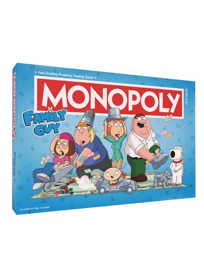 USAopoly Monopoly: Family Guy Board Game, Featuring Banana Brian, Giant Chicken, Rupert and More, Buy, Sell, Trade Quahog’s Locations from McBurgertown to Wild West Ranch, Officially Licensed Family Guy Game - Image 1