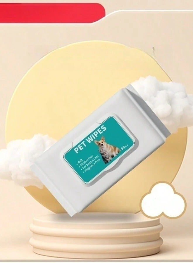 Unscented Wipes For Cat And Pet Hygiene Care, Cleans Hands, Face, And Entire Body, 80 Wipes - Image 5
