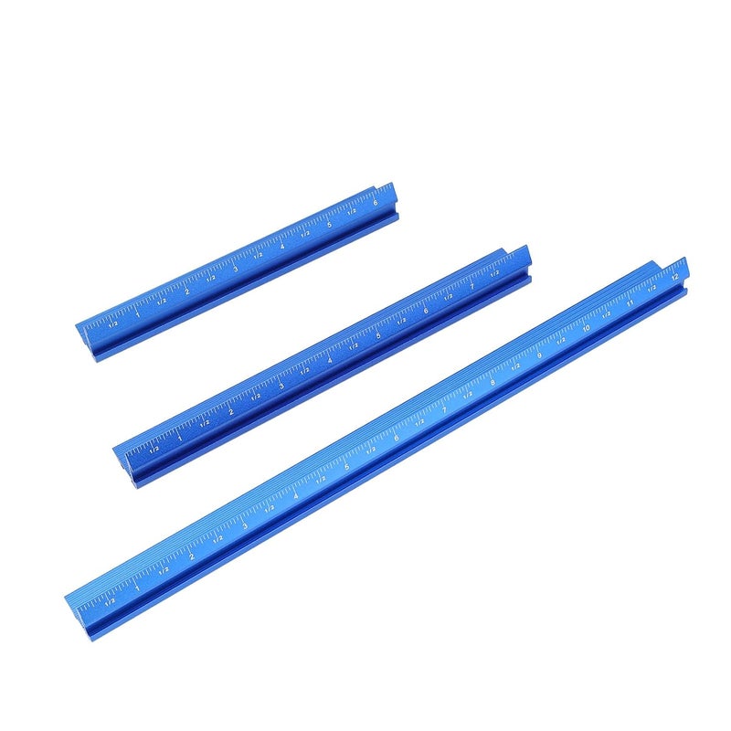 3 قطع من مسطرة الزاوية على شكل V من سبائك الألومنيوم، مجموعة أدوات قياس النجارة - Image 3