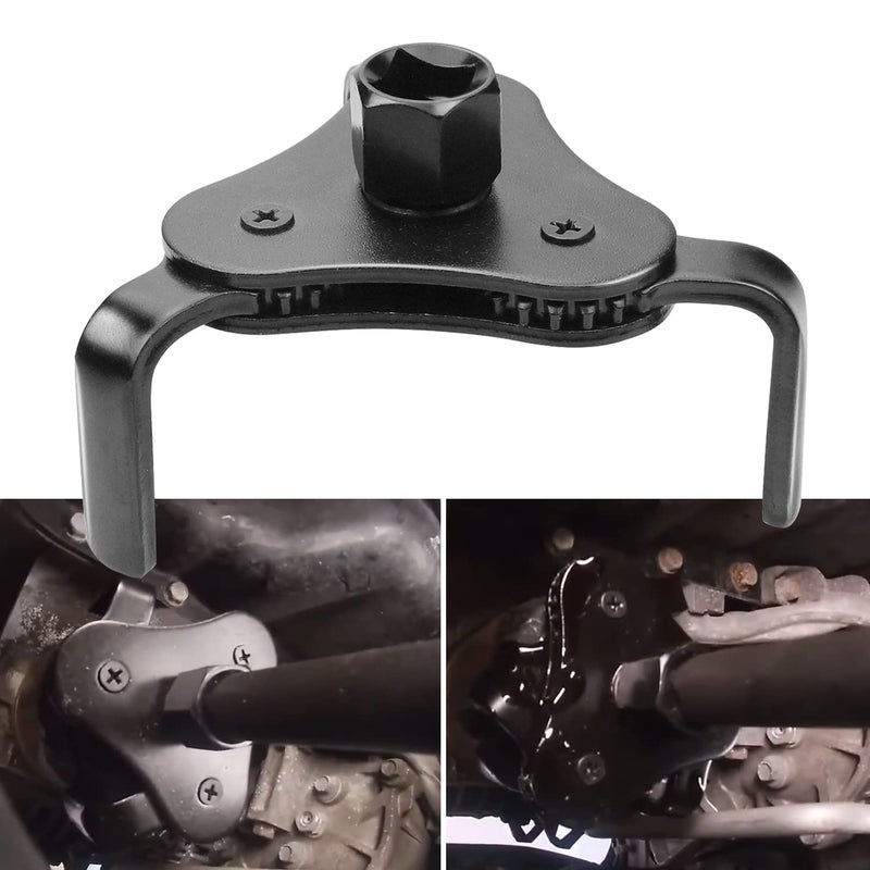 Bolaxin Universal Adjustable Oil Filter Wrenchs From 212 to 45 Wrench 3 Jaws Oil Filter Wrench Tool Set Remover Socket Black - Image 2