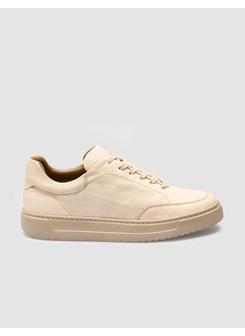 Cabani Leather Beige Lace-Up Men's Sneakers
