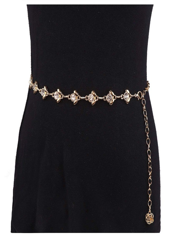 Suyi Gold Chain Belts for Women Rhinestone Waist Chain for Dress 105CM Gold - Image 5