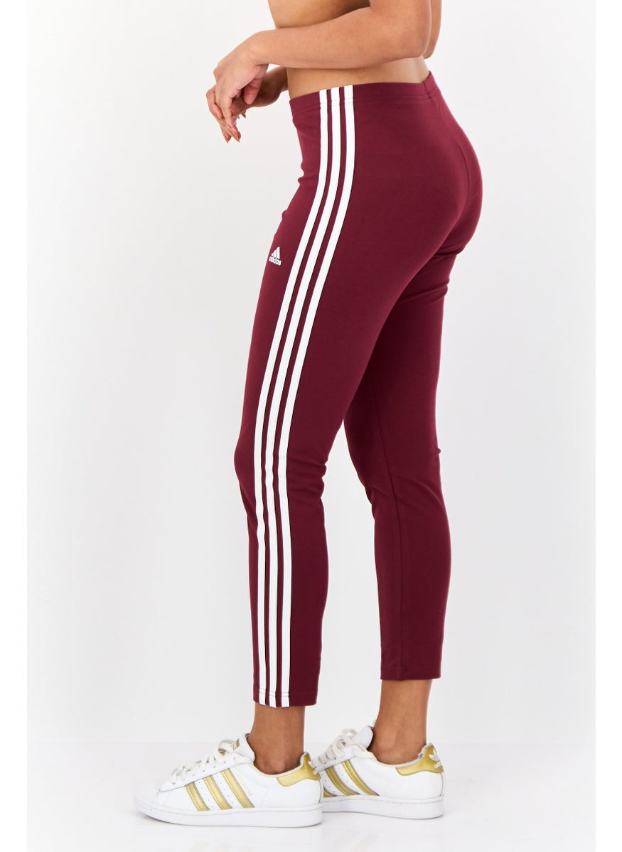 Adidas - Women Tight Fit Brand Logo Training Leggings, Maroon - Image 1