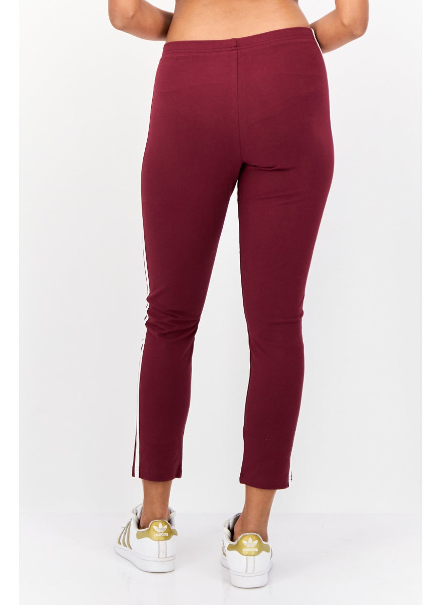 Adidas - Women Tight Fit Brand Logo Training Leggings, Maroon - Image 1
