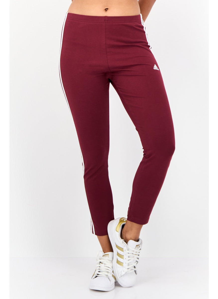Adidas - Women Tight Fit Brand Logo Training Leggings, Maroon - Image 1