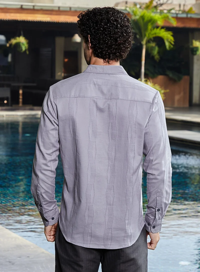 كامبوس سوترا Men's Flint Grey Swirl-Tactile Shirt