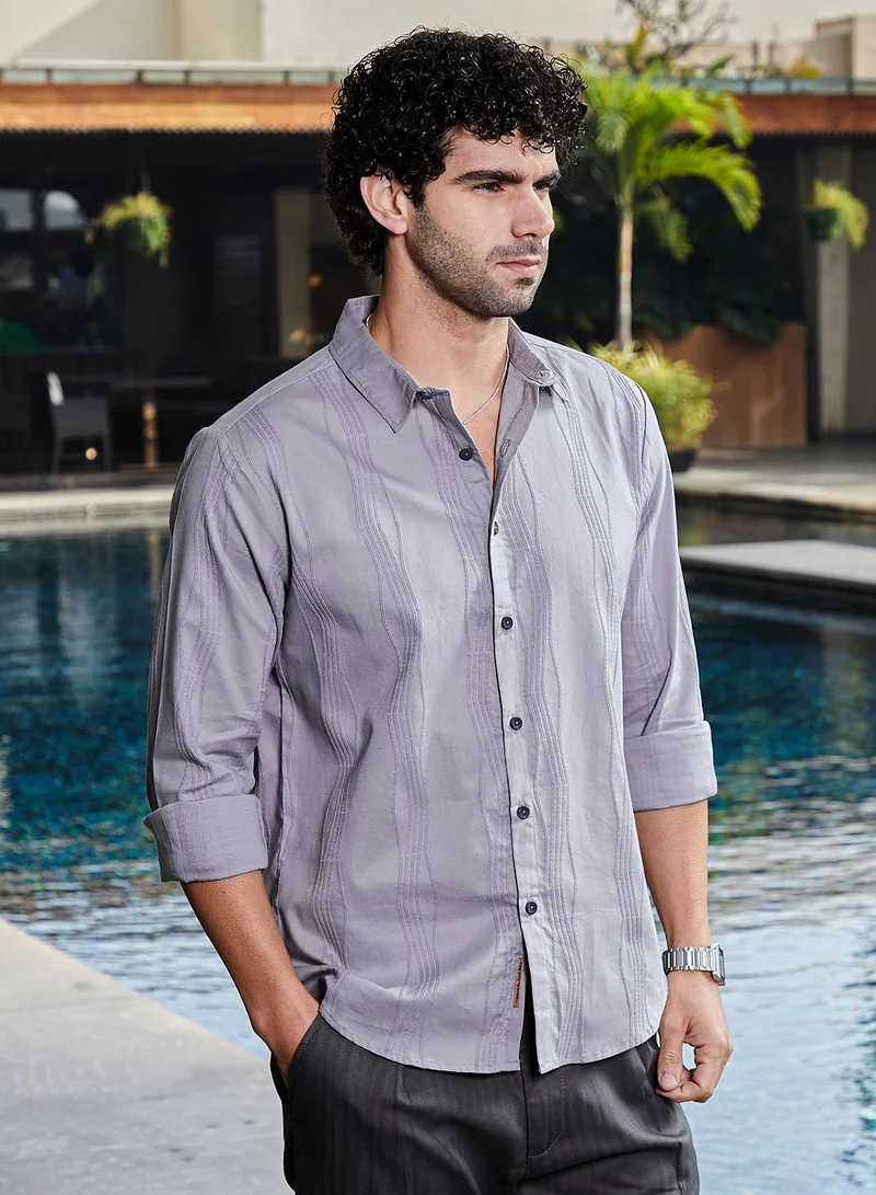 كامبوس سوترا Men's Flint Grey Swirl-Tactile Shirt