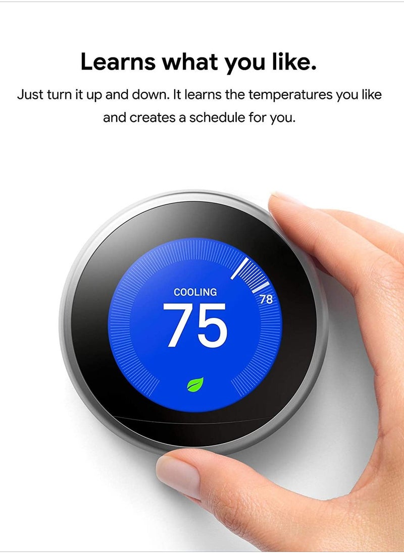 Google - Nest 3rd Generation learning programmable Thermostat Brushed Brass - T3032US - Image 1