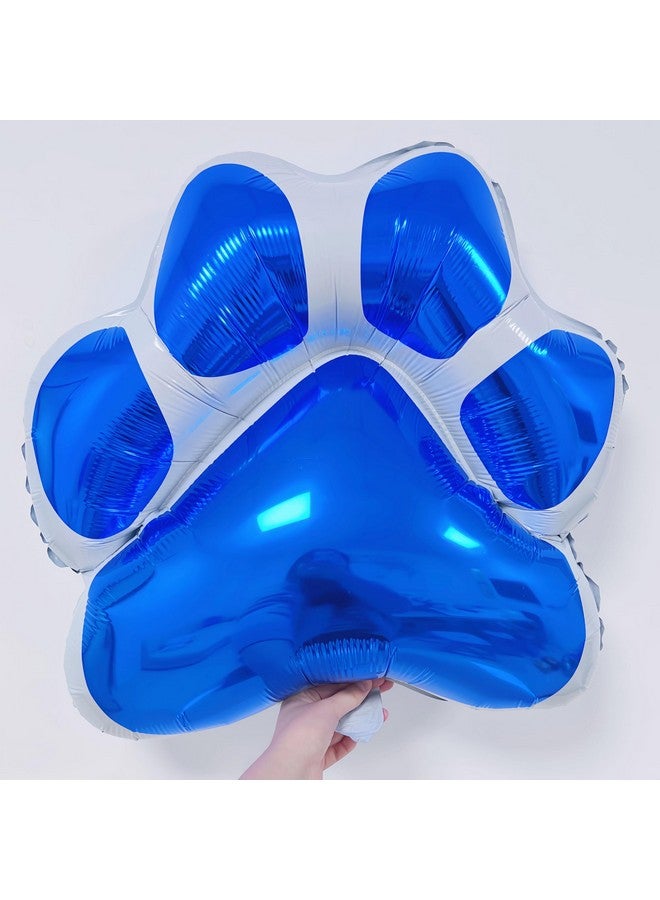 CYMYLAR CYMYLAR 3PCS 25 * 28 inch Blue White Dog Paw Balloon Blueyi Foil Balloons/Blueyi Birthday Party Supplies Balloons/Baby Shower Girls and Boys Blue Theme Happy Birthday Party Decorations  - Image 2