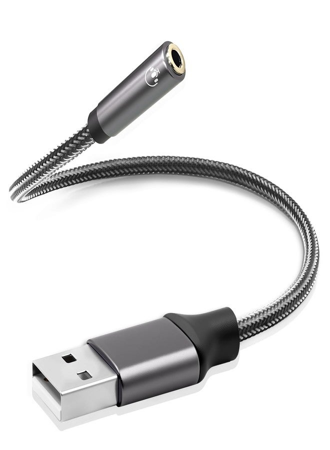 Duttek USB to Headphone Jack Adapter 1FT/30cm, USB to 3.5mm Jack Audio Adapter, USB2.0 Male to 3.5mm Female AUX Audio Jack Cable for Laptop,PC, Mac, PS4 etc - Image 1