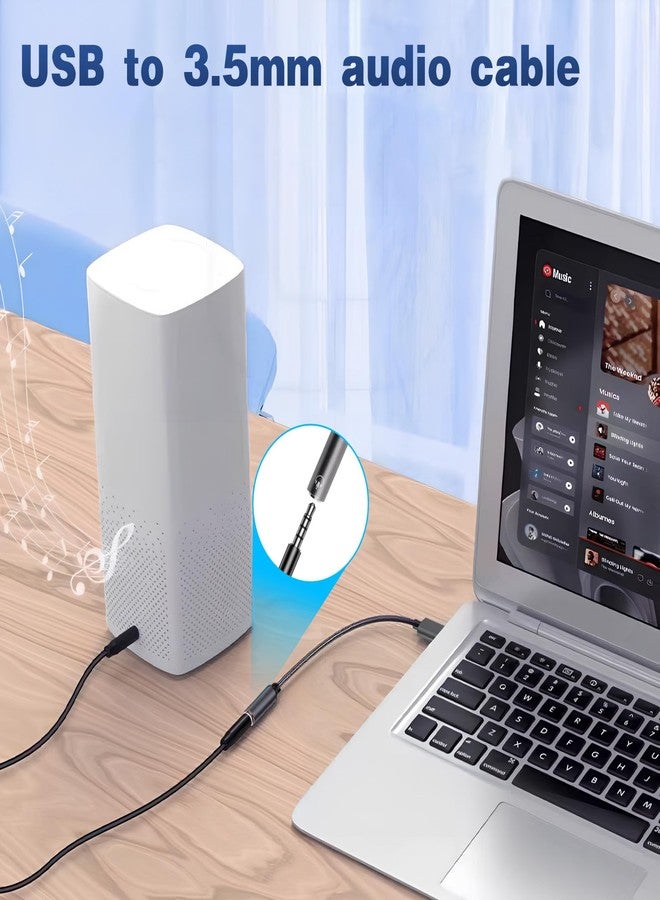 Duttek USB to Headphone Jack Adapter 1FT/30cm, USB to 3.5mm Jack Audio Adapter, USB2.0 Male to 3.5mm Female AUX Audio Jack Cable for Laptop,PC, Mac, PS4 etc - Image 2