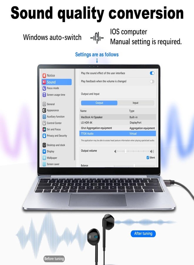 Duttek USB to Headphone Jack Adapter 1FT/30cm, USB to 3.5mm Jack Audio Adapter, USB2.0 Male to 3.5mm Female AUX Audio Jack Cable for Laptop,PC, Mac, PS4 etc - Image 3