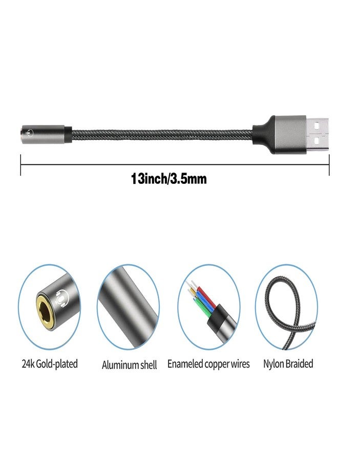 Duttek USB to Headphone Jack Adapter 1FT/30cm, USB to 3.5mm Jack Audio Adapter, USB2.0 Male to 3.5mm Female AUX Audio Jack Cable for Laptop,PC, Mac, PS4 etc - Image 5