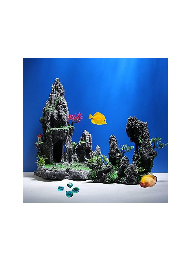 The Bros حجارة زجاجية مزخرفة للأكواريوم، رخام وحصى، صخور صناعية مجمدة للمياه العذبة، حصى لزينة الأحواض، حشوة للزهور 500 جرام (أزرق بحري) - Image 5