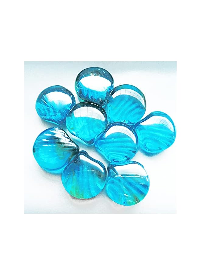 The Bros حجارة زجاجية مزخرفة للأكواريوم، رخام وحصى، صخور صناعية مجمدة للمياه العذبة، حصى لزينة الأحواض، حشوة للزهور 500 جرام (أزرق بحري) - Image 4