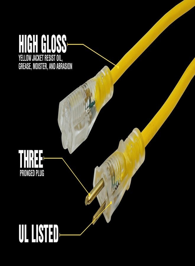 Yellow Jacket Woods (7.6m) - Yellow Jacket 2883 12/3 Heavy-Duty 15-Amp SJTW Contractor Extension Cord with Lighted Ends, 7.6m - Image 4