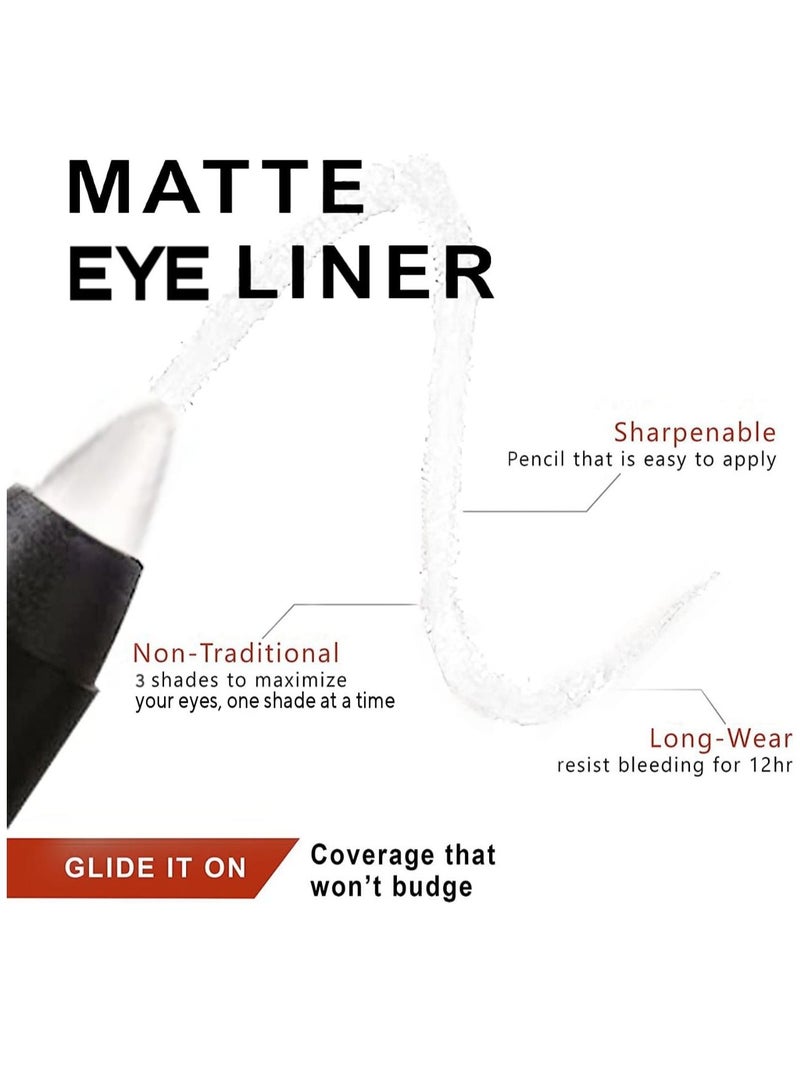 NONIZ BEAUTY NONIZ Solid Eyeliner Pencil - Long Lasting Waterproof Highly Pigmented Eye Liners - Matte Finish Eye Pencil - Unique Eye liner Creamy Texture (White 02) - Image 2