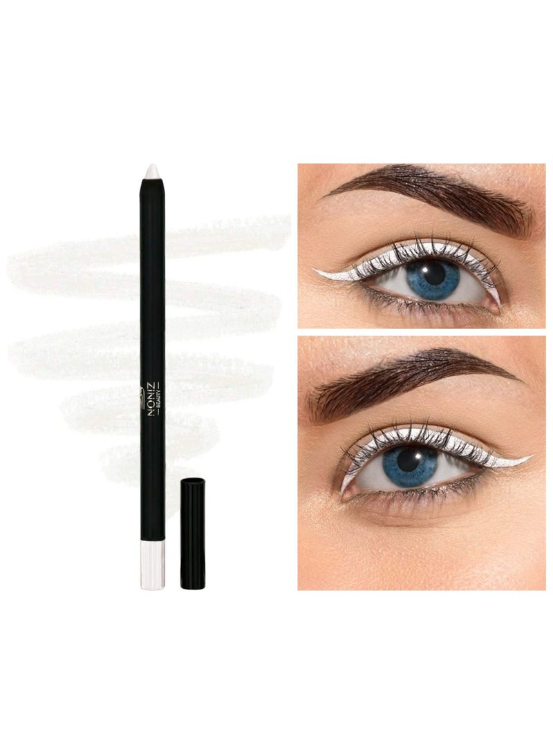 NONIZ BEAUTY NONIZ Solid Eyeliner Pencil - Long Lasting Waterproof Highly Pigmented Eye Liners - Matte Finish Eye Pencil - Unique Eye liner Creamy Texture (White 02) - Image 3