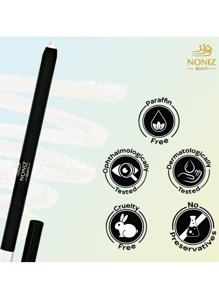 NONIZ BEAUTY NONIZ Solid Eyeliner Pencil - Long Lasting Waterproof Highly Pigmented Eye Liners - Matte Finish Eye Pencil - Unique Eye liner Creamy Texture (White 02) - Image 5
