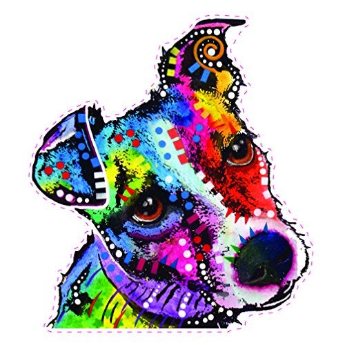 Enjoy It Dean Russo Jack Russell Terrier Car Stickers, Featuring The Artwork of Dean Russo, Outdoor Rated Vinyl Sticker Decals for Windows, Bumpers, Laptops or Crafts - 2 Pieces - Image 1
