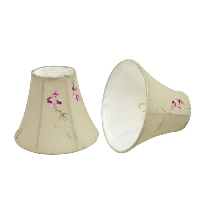 Aspen Creative 300552A Bell ClipOn Chandelier Lamp Shade Apricot 3 Top x 6 Bottom x 5 Slant Height Set of 2