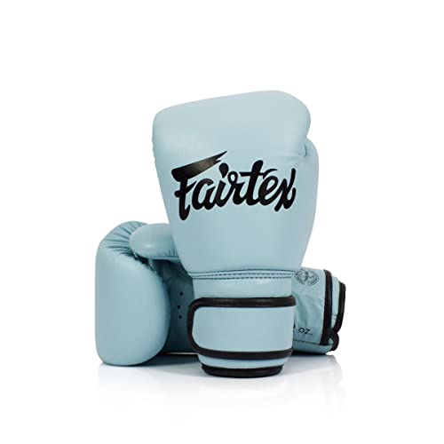 Fairtex Muay Thai Boxing Gloves for Men Women Kids MMA Gloves Kickboxing Gym Workout Premium Quality Light Weight Shock Absorbent 14 oz Boxing Gloves BGV20 Pastel Blue - Image 1