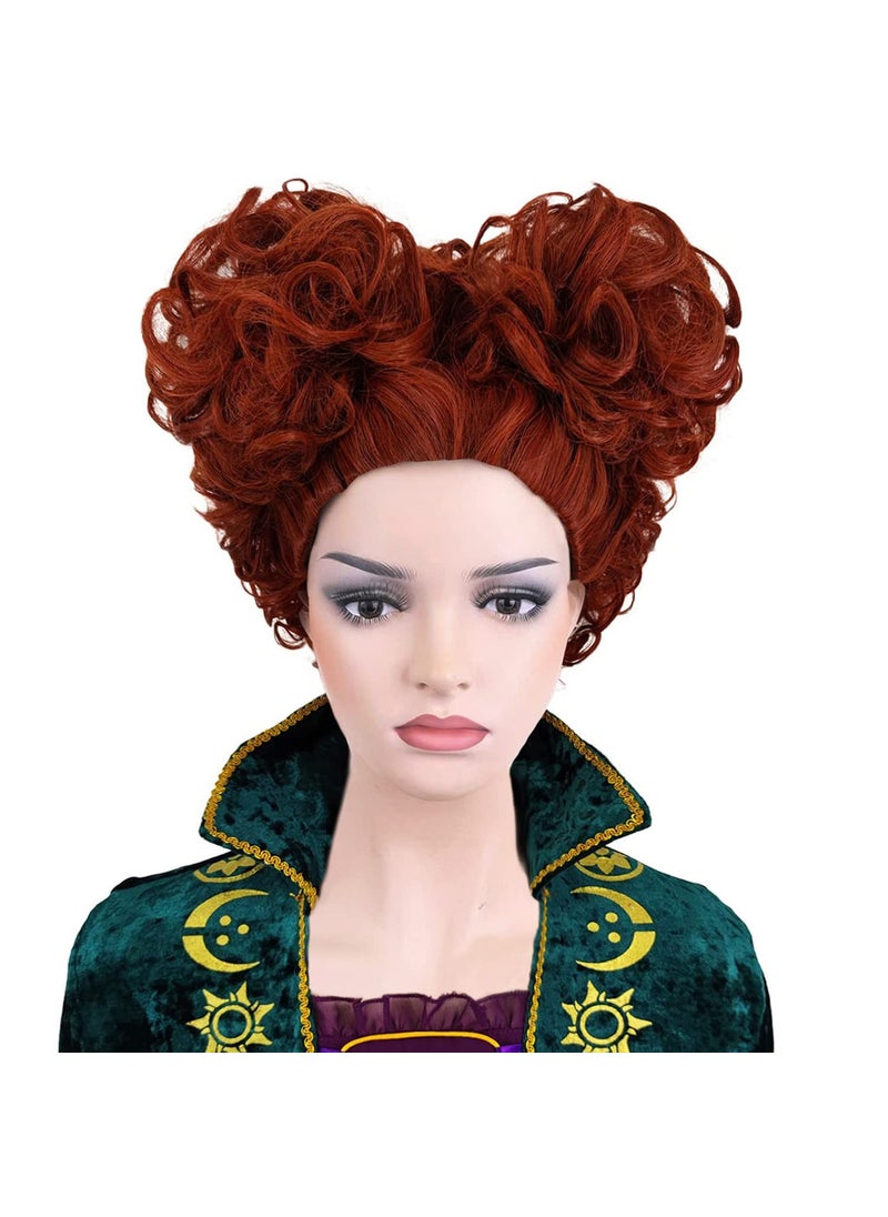 BERON BERON Red Brown Wig for Women Auburn Wig Short Curly Wig Reddish Brown Wig for Women Cosplay Wig with Wig Cap 