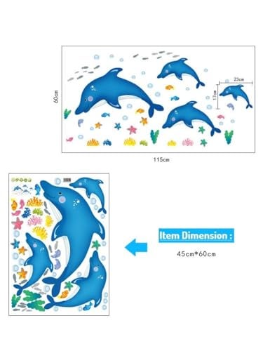 HEUREKA Dolphin Fish Marine Animals Wall Décor Wall Sticker (45 x 60 cm) - Image 4