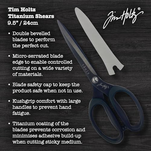 Tonic Studios 107E 9.5-inch Tim Holtz Titanium Shear, Maroon - Image 2