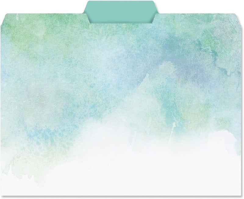Current Brushstrokes File Folders Value Pack - Bulk Set of 24, 6 Pretty Decorative Designs, 1/3 Cut Tabs, Heavy-Duty Paper Stock, Office Supplies for Home & Work, 9-½” x 11-¾” Letter Size - Image 4