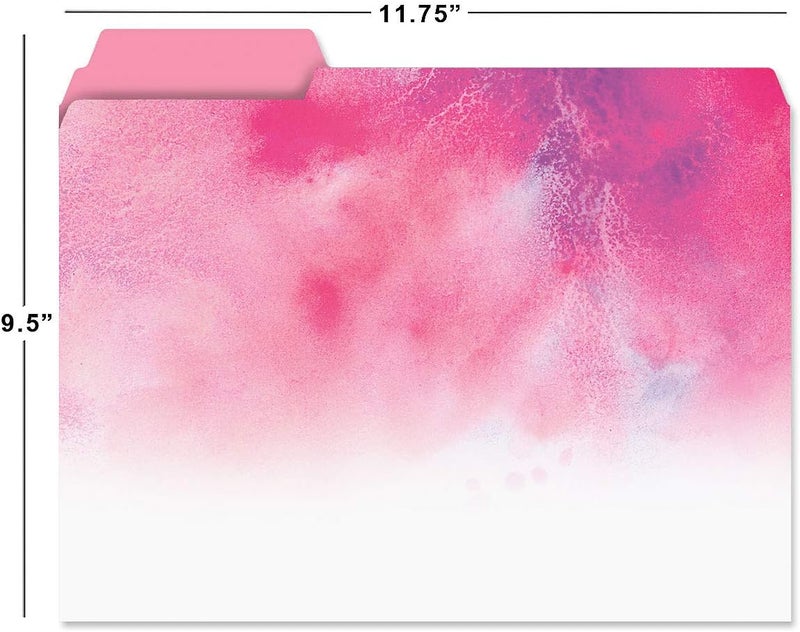 Current Brushstrokes File Folders Value Pack - Bulk Set of 24, 6 Pretty Decorative Designs, 1/3 Cut Tabs, Heavy-Duty Paper Stock, Office Supplies for Home & Work, 9-½” x 11-¾” Letter Size - Image 2