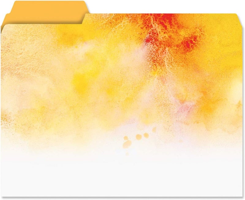 Current Brushstrokes File Folders Value Pack - Bulk Set of 24, 6 Pretty Decorative Designs, 1/3 Cut Tabs, Heavy-Duty Paper Stock, Office Supplies for Home & Work, 9-½” x 11-¾” Letter Size - Image 3