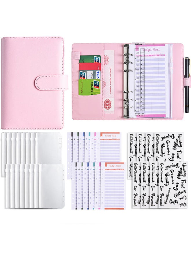 Start A6 Binder Creative Notebook Zipper Bag Macaron Pu Leather Loose-leaf Book Cash Budget Hand Book - Image 1