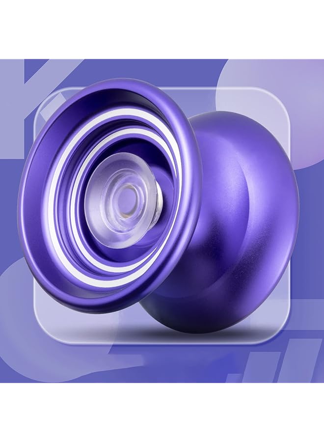 KASTWAVE Responsive Yoyo K7 Excellent Purple Metal Yoyo For Beginners High Quality A Very Popular Toy For Kids Friends Families Etc With Yoyo Bag + Yoyo Glove + 5 Yoyo Strings - Image 3