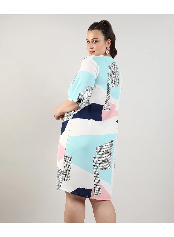 انستافاب بلس فستان نسائي متعدد الألوان ذو رباط تجريدي