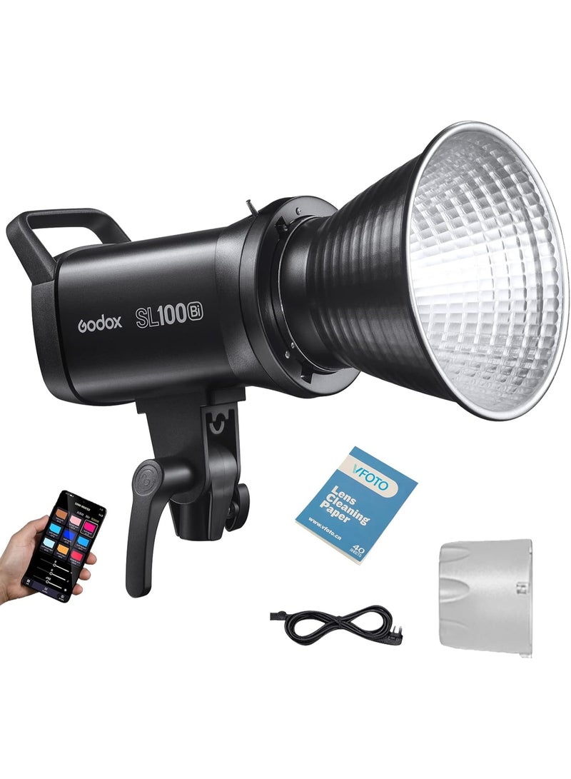 جودوكس إضاءة فيديو Godox SL100Bi بتقنية LED ثنائية اللون – حرارة لون قابلة للتعديل من 2800K إلى 6500K – قدرة 100 واط – حامل Bowens - Image 1
