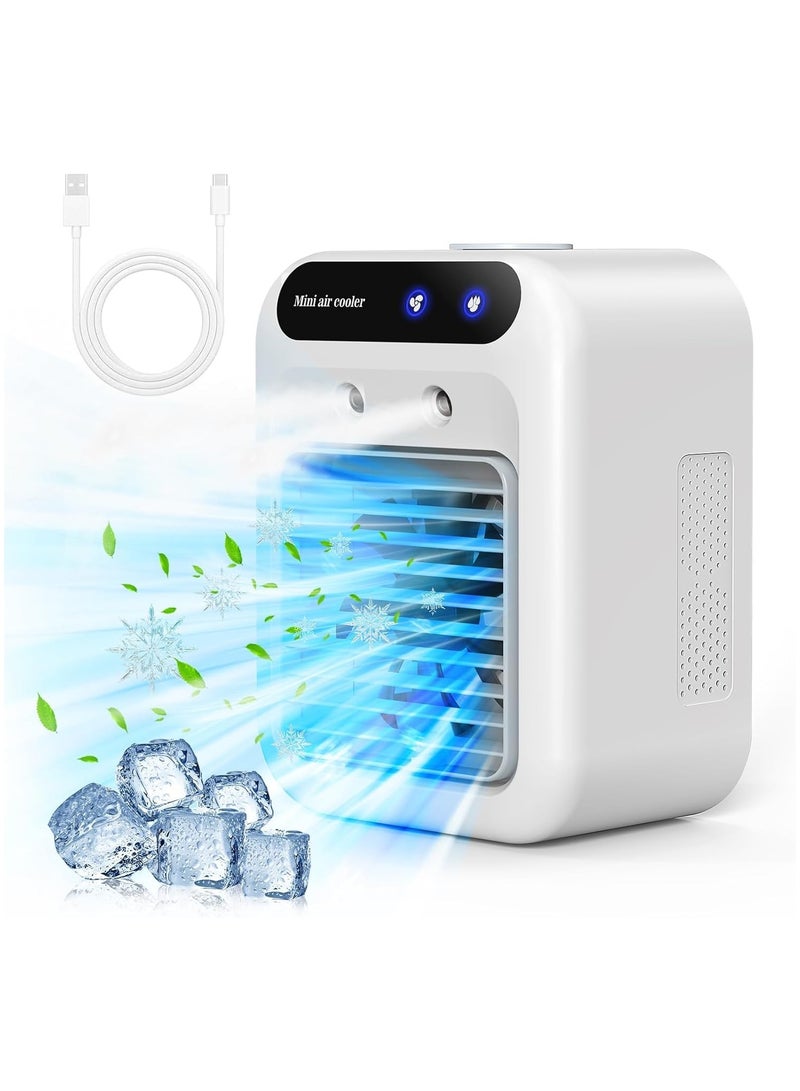ELFSA Portable Air Conditioners, 25W Rechargeable Mini Portable AC Unit 2 Cool Air Spray, Personal Cooling Fan with 2 Speeds, Small Room Air Conditioners for Bedroom, Office, Outdoor - Image 1