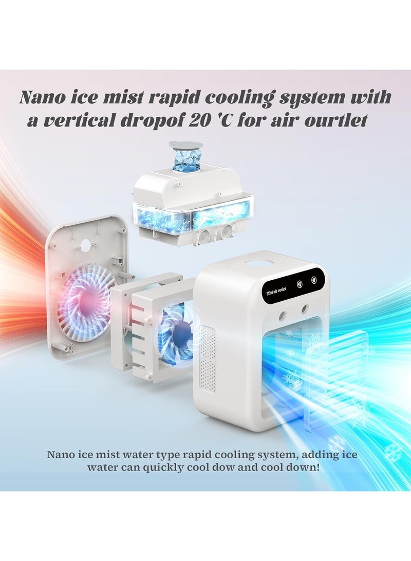 ELFSA Portable Air Conditioners, 25W Rechargeable Mini Portable AC Unit 2 Cool Air Spray, Personal Cooling Fan with 2 Speeds, Small Room Air Conditioners for Bedroom, Office, Outdoor - Image 2